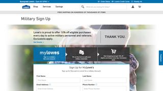 
                            7. Lowe's Military Discount Program - Sign Up