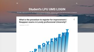 
                            7. LPU UMS LOGIN-Student's Login