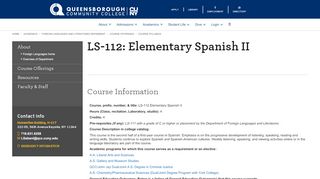 
                            6. LS-112 Elementary Spanish II - Queensborough Community College