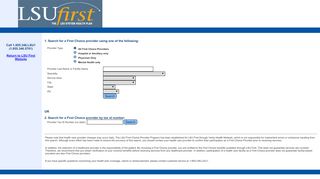 
                            3. LSU First Provider Search