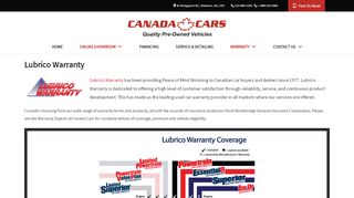 
                            8. Lubrico Warranty - Canada Cars