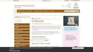 
                            1. LUBsearch | Lund University Libraries