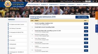 
                            6. Lucknow University / Admission / Undergraduate