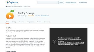 
                            9. Lucky Orange Reviews and Pricing - 2019 - Capterra