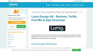 
                            7. Lumo Energy UK - Reviews, Tariffs, Fuel Mix & App Download