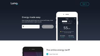 
                            1. Lumo Online Energy Supplier - Switch In Just A Few Minutes
