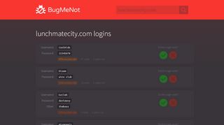 
                            7. lunchmatecity.com passwords - BugMeNot