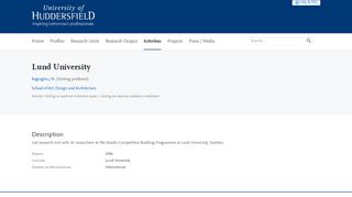 
                            9. Lund University — University of Huddersfield Research Portal