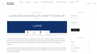 
                            5. Luno Bitcoin Wallet: How to Sign Up - Bitcoin In Naira