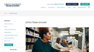 
                            3. LUOA Claim Account | Liberty University Online Academy