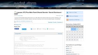 
                            4. Lupusec XT2 Plus Main Panel Shared Secrets / Secret ...