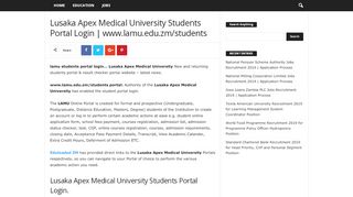 
                            7. Lusaka Apex Medical University Students Portal …