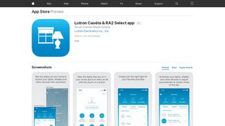 
                            3. Lutron Caséta & RA2 Select app on the App Store
