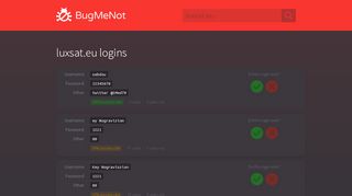 
                            6. luxsat.eu passwords - BugMeNot