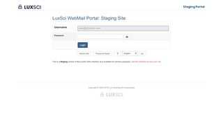 
                            4. LuxSci WebMail Portal: Staging Site