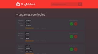 
                            3. lvlupgames.com passwords - BugMeNot
