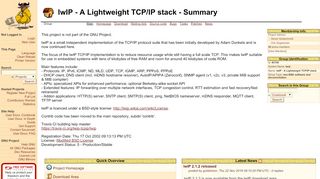 
                            2. lwIP - A Lightweight TCP/IP stack - Summary [Savannah]