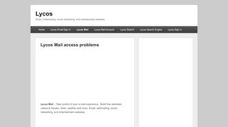 
                            3. Lycos Mail access problems – Lycos