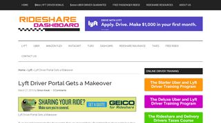 
                            9. Lyft Driver Portal Gets a Makeover - Rideshare Dashboard