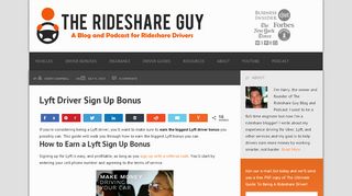 
                            8. Lyft Driver Sign Up Bonus - therideshareguy.com