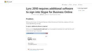 
                            6. Lync 2010 requires additional software to sign into …
