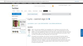 
                            1. Lync - cannot sign in
