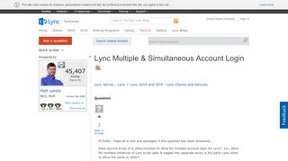 
                            6. Lync Multiple & Simultaneous Account Login