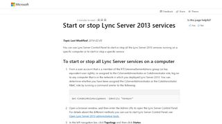 
                            7. Lync Server 2013: Start or stop Lync Server services ...