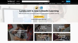 
                            4. Lynda: Online Courses, Classes, Training, Tutorials