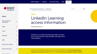 
                            5. Lynda.com access information - RMIT University