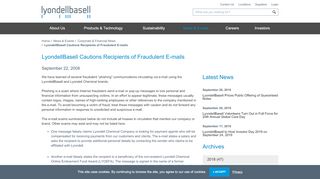
                            9. LyondellBasell Cautions Recipients of Fraudulent …