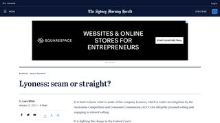 
                            5. Lyoness: scam or straight? - SMH.com.au