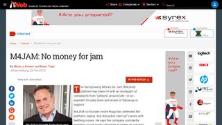
                            9. M4JAM: No money for jam | ITWeb