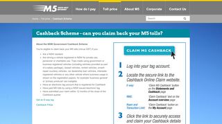 
                            9. M5 NSW Government Cashback Scheme - M5 Motorway