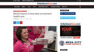 
                            7. Ma'am Exams: A new twist on women's health care | MyNewsMesa.com