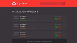 
                            7. macatcampus.com passwords - BugMeNot