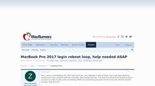 
                            8. MacBook Pro 2017 login reboot loop, help needed ASAP ...