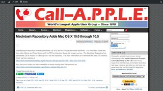 
                            7. Macintosh Repository Adds Mac OS X 10.0 through 10.5 – Call-APPLE