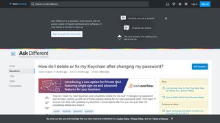 
                            6. macos - How do I delete or fix my Keychain after changing ...