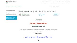 
                            5. Macromatix for Jimmy John's - Contact Us! – Customer Care