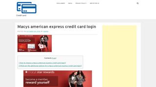 
                            7. Macys american express credit card login - Credit card