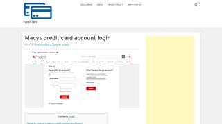 
                            7. Macys credit card account login - Credit card