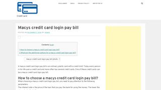 
                            8. Macys credit card login pay bill - Credit card