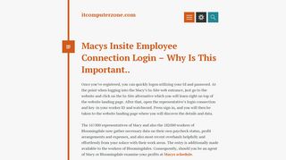 
                            5. Macys Insite Employee Connection Login - Why Is This ...