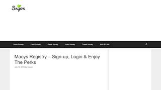 
                            3. Macys Registry – Sign-up, Login & Enjoy The Perks