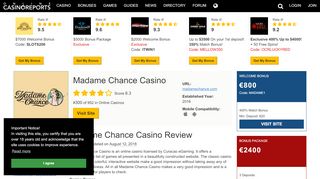 
                            4. Madame Chance Casino - Review | Online Casino Reports