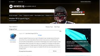 
                            5. Madden 18 EA sports log in - Answer HQ