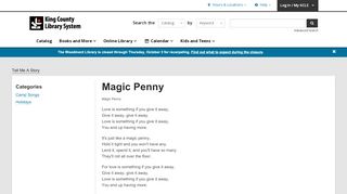 
                            4. Magic Penny | King County Library System