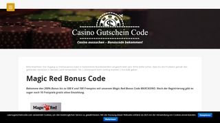 
                            5. Magic Red Bonus Code – 10 Freispiele und bis zu 500 ...