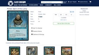 
                            5. Magic The Gathering Cards | Portal | Djinn of the Lamp | - Card Kingdom